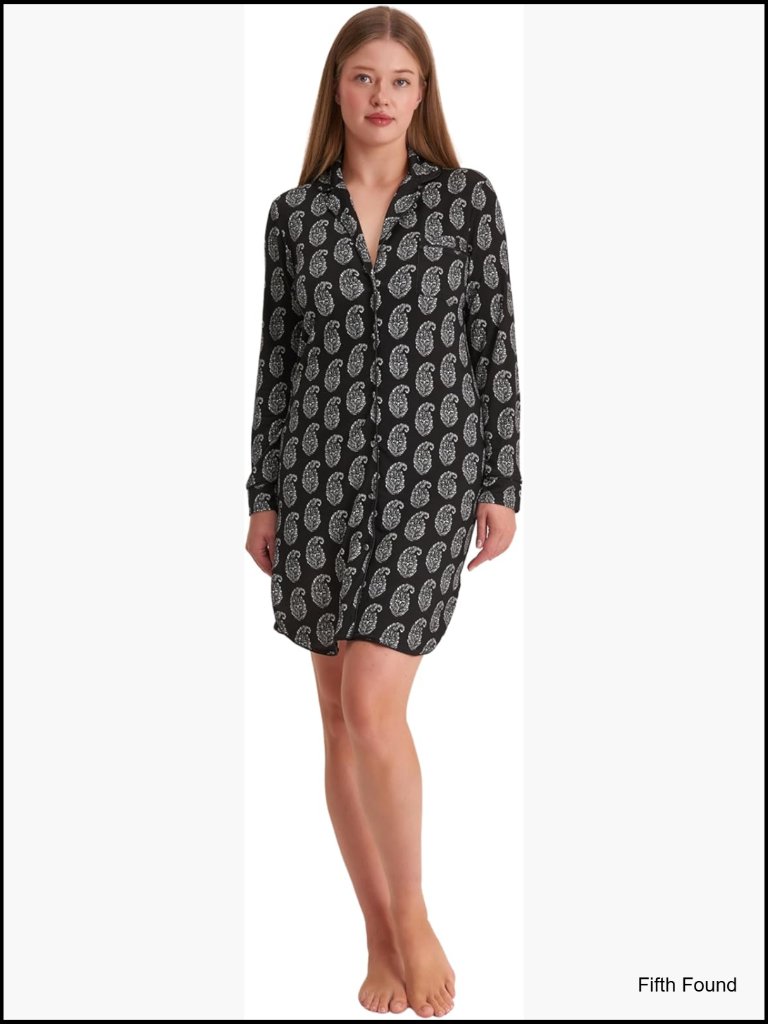 Elegant Black Paisley Snake Print Shift Dress With Collar And Button Front
